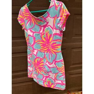 Medium floral pink Mahi Gold dress